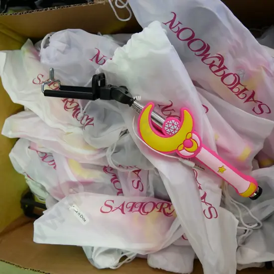 box of Sailor Moon extendable selfie sticks