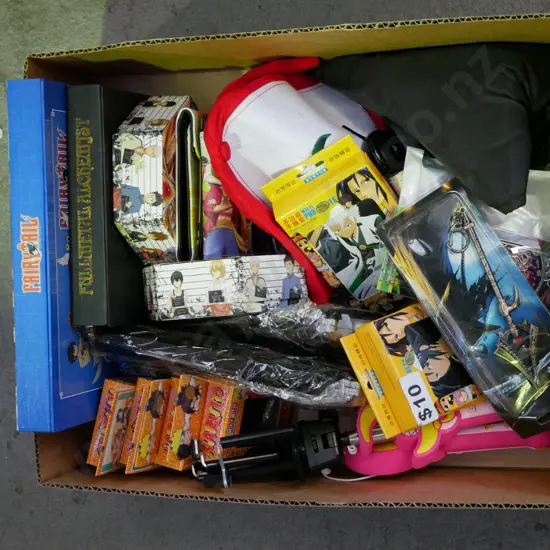 lucky dip box of assorted fantasy colllectables and toys