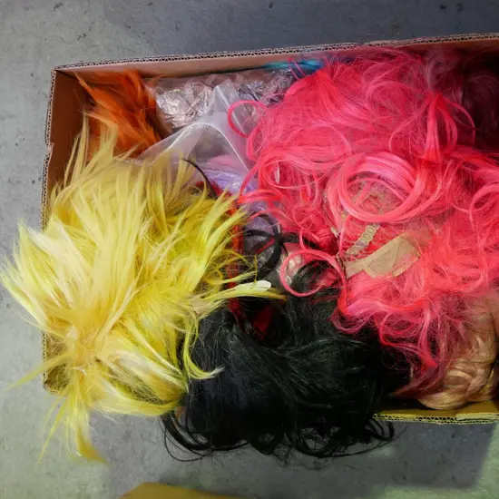 box of wigs