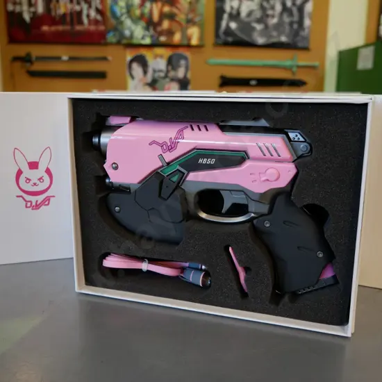3 x Overwatch pink DVA power bank light guns