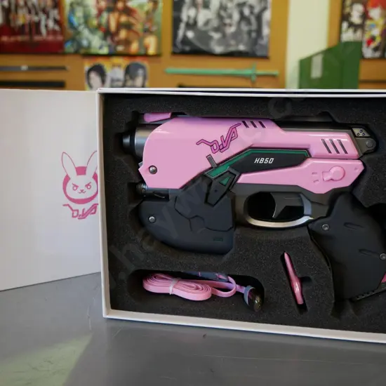 3 x Overwatch pink DVA power bank light guns