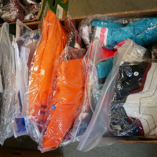 box of unopened costumes