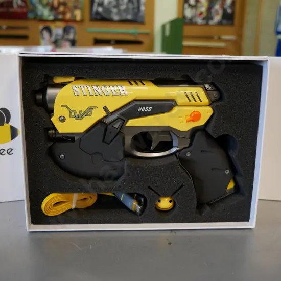 3 x Overwatch yellow DVA power bank light guns