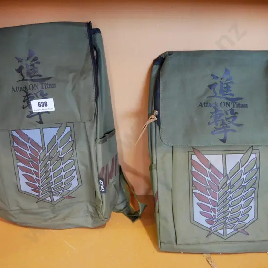 2 x Attack on Titan backpacks
