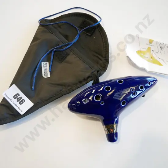ceramic ocarina and pouch