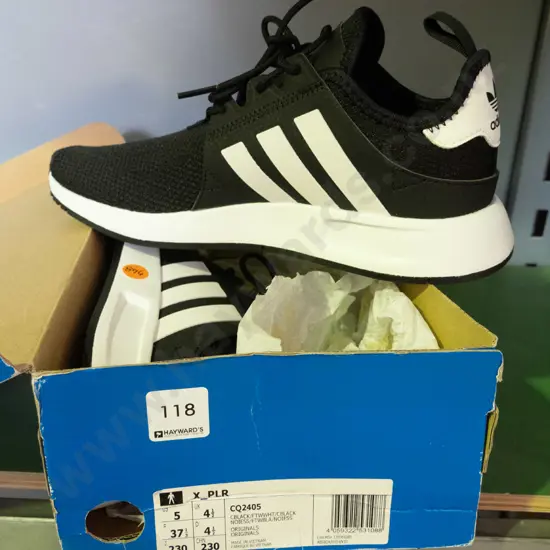 Adidas Black & White Sneakers pair 