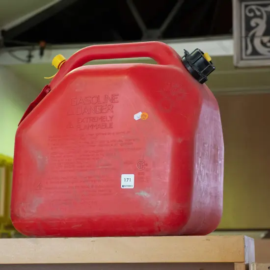 red 20 litre empty petrol container 