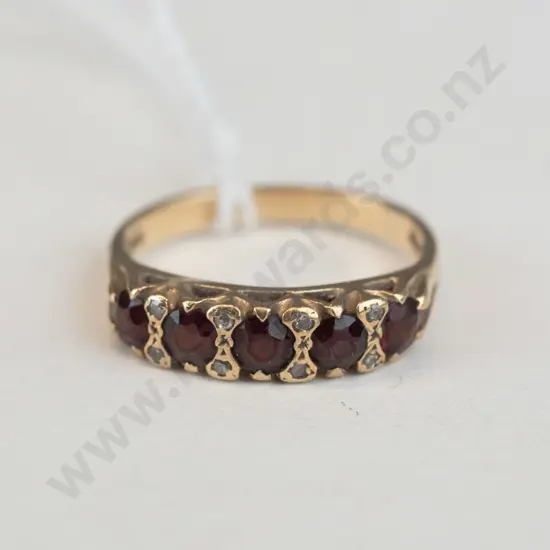Garnet and diamond ring, 9ct gold