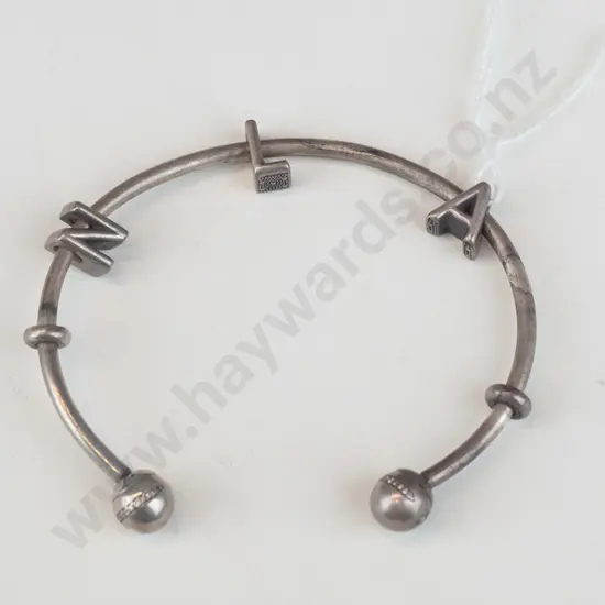 Silver wrist bracelet - initials NLA