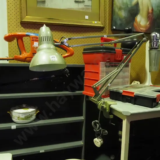 bench mounted anglepoise lamp