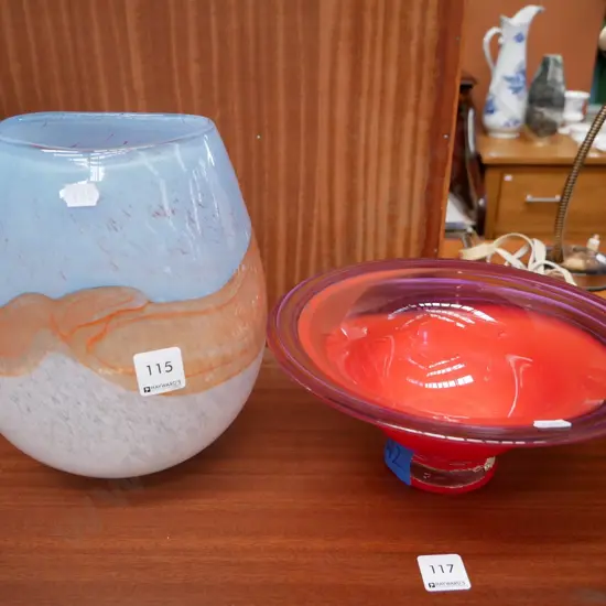 art glass comport and vase H- 230