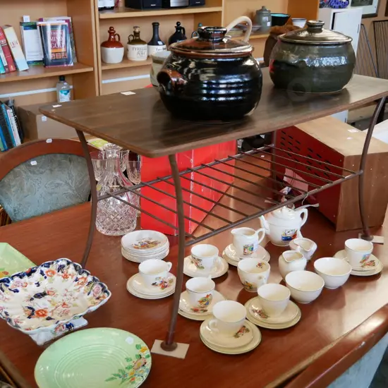 metal based and formica topped coffee table