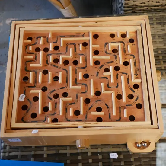 wooden ball bearing maze game