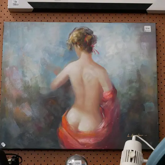 oil on boxed canvas - female from the back