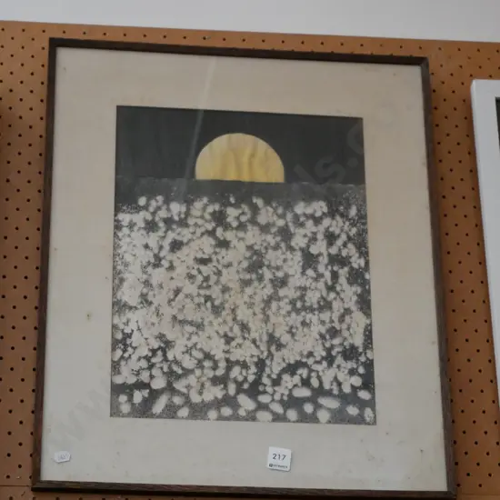 framed print - sunrise, some foxing