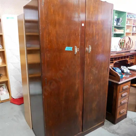 mixed timbers 2 door wardrobe, key in office H- 1900, W- 1080, D- 520