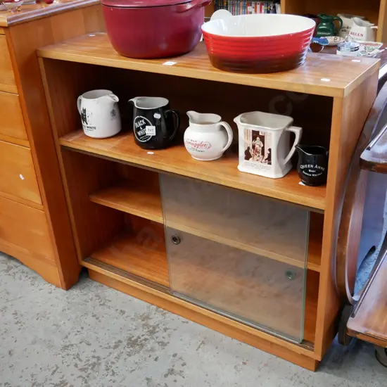 small mdf veneer bookcase/ display cabinet H- 770, W- 840, D- 230