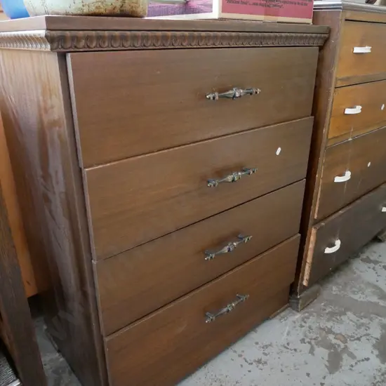 mdf faux wood veneer 4 drawer chest H- 810, W- 670, D- 390