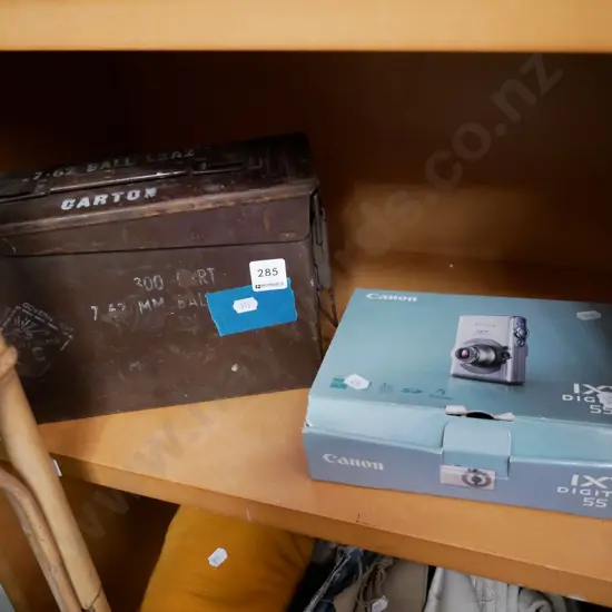 ammunition case and Canon digital camera