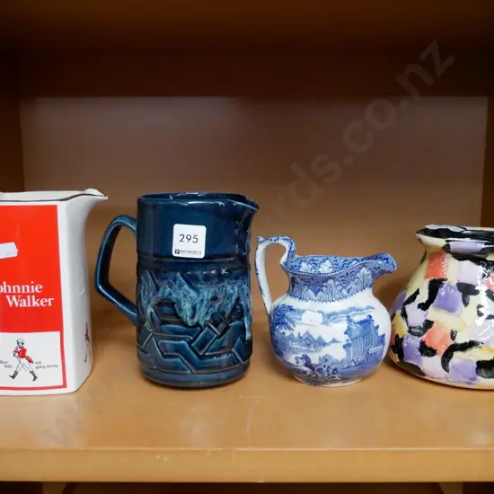 3 jugs and studio pottery vase