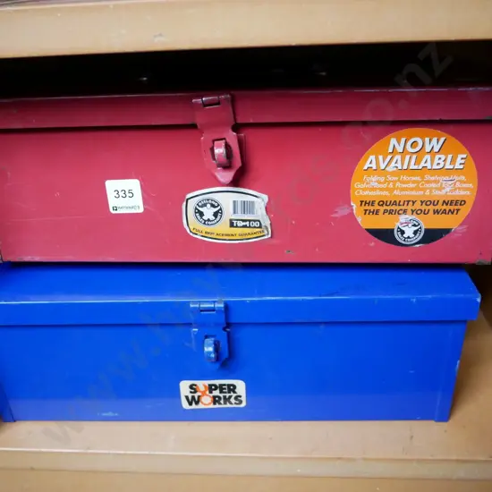 2 x tin toolboxes