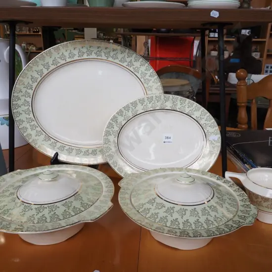 Burslem ashetts, jug and and 2 lidded veges