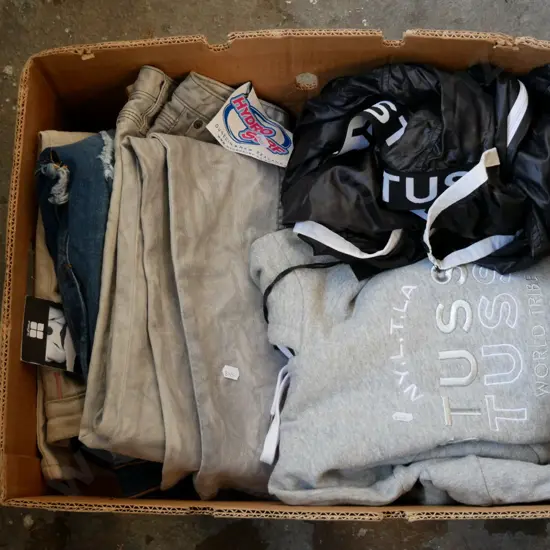 box; as new jeans, jackets and hoodie