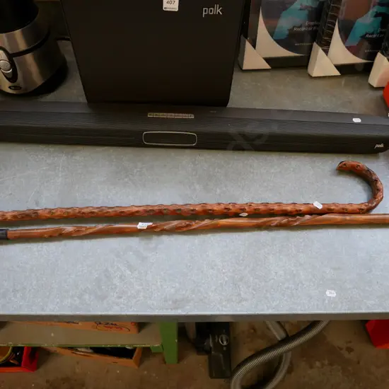 2 walking sticks