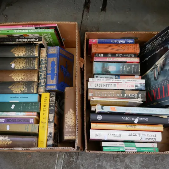 2 boxes of books - red dots