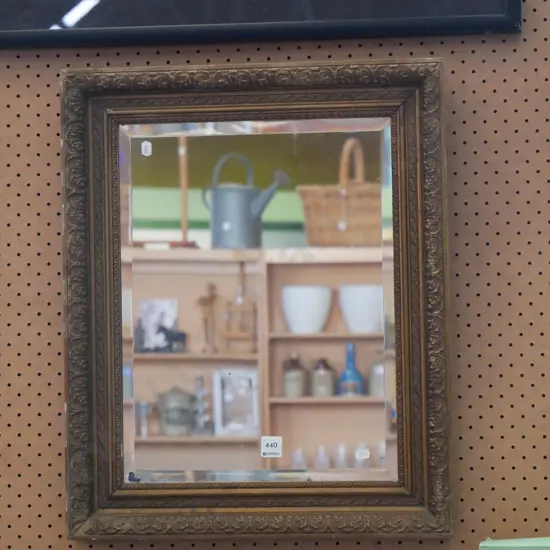 gilt framed bevelled edge wall mirror