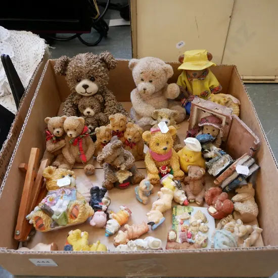 box of ornamental teddy bears