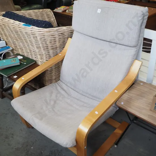 bent ply upholstered armchair