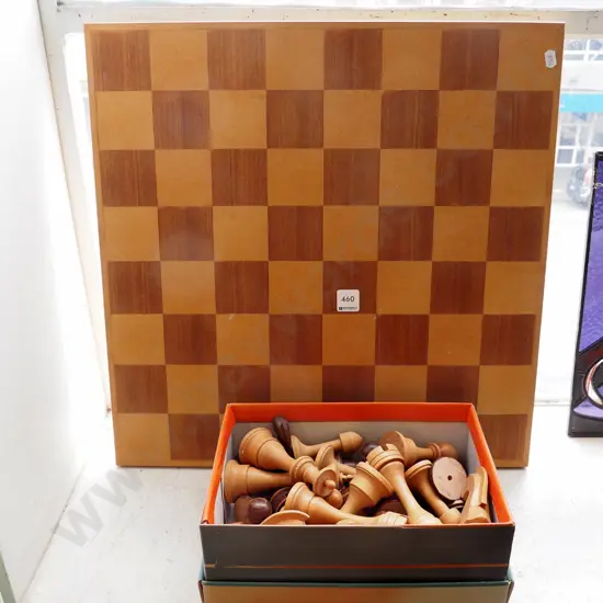 chess board and pieces