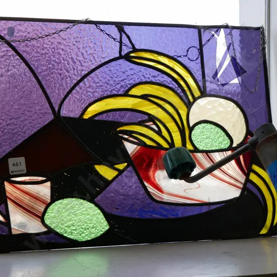 leadlight window art, one fractured pane