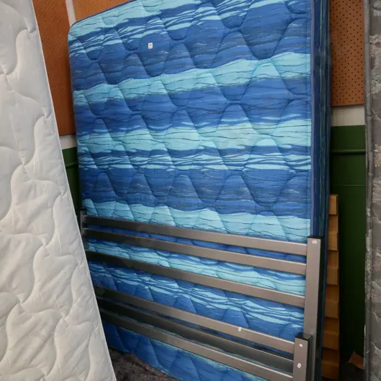 Queen slat bedbase, mattress and headboard