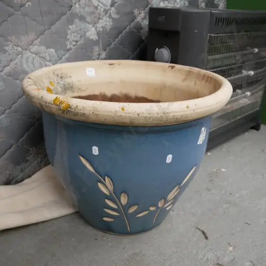 patterned and glazed planter H - 370, Diam - 480