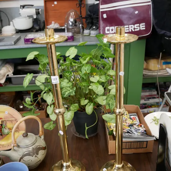 2 tall brass candlesticks H- 570