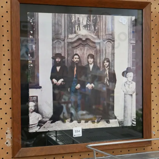 framed Beatles album cover