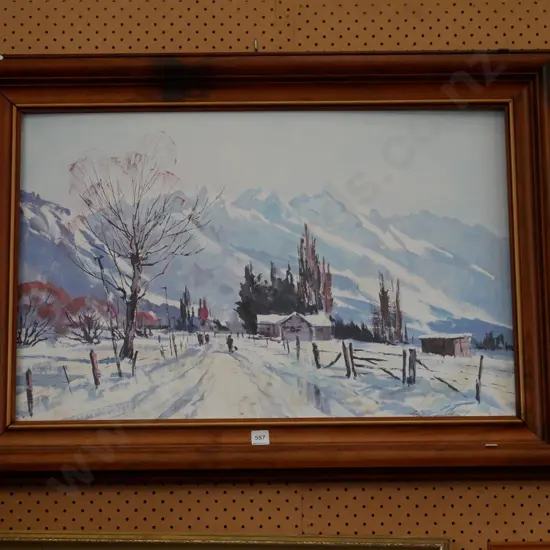 framed Aston Greathead print - snowy mountains