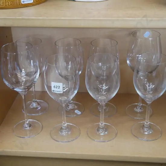 8 wine glasses