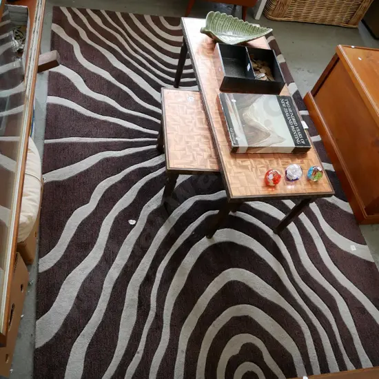 contemporary acrylic floor mat - zebra style pattern , L- 2260, W- 1480