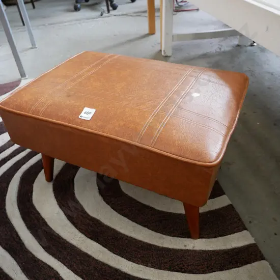 vinyl upholstered footstool
