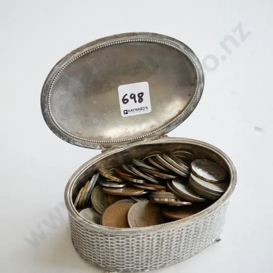 trinket box and coins
