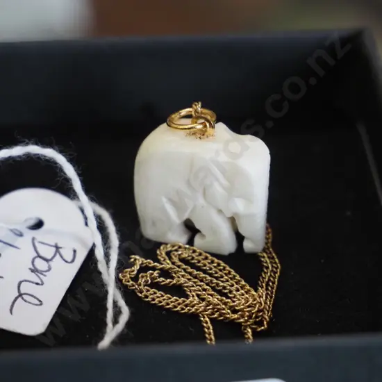 bone elephant pendant