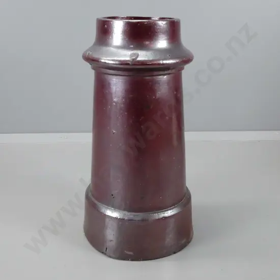 salt-glazed chimney pot, chip to bottom rim, marked J.H. Lambert Dunedin H-670 D-340