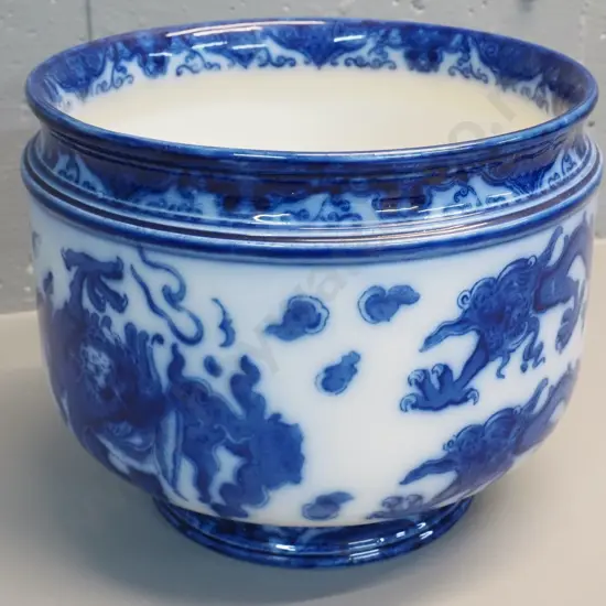 Royal Doulton "Oyama" blue & white jardiniere H-180 D-230