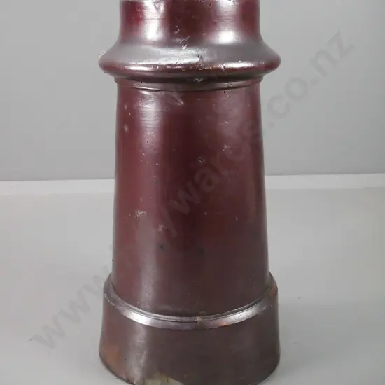 salt-glazed chimney pot, chip to bottom rim, marked J.H. Lambert Dunedin H-670 D-340