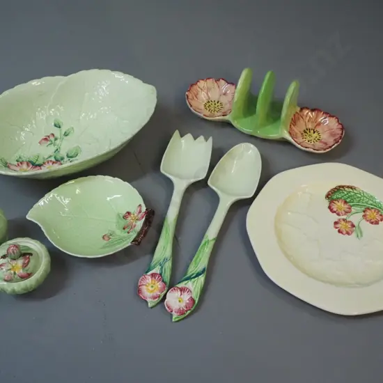 assorted Carlton Ware dogwood and primulus pattern items - bowl L-210 W-130 and a Shorter & Sons toast rack