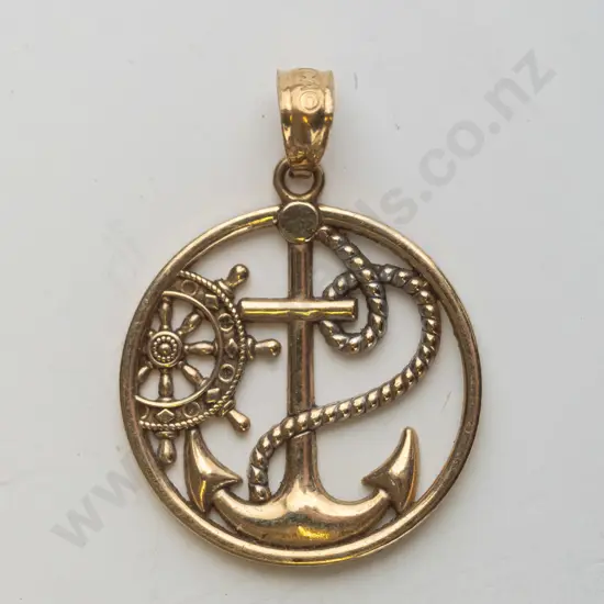 gold necklace with anchor stamped 925 no chain