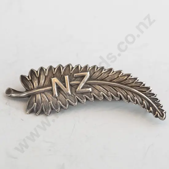 silver  fern badge stamped sterling silver
